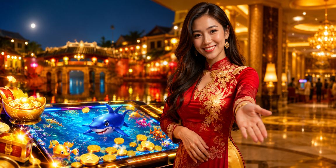 Người chơi cá cược giải trí tại khu chợ đêm Hội An